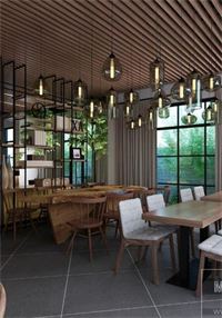 Thiết kế quán cafe với nội thất gỗ hiện đại